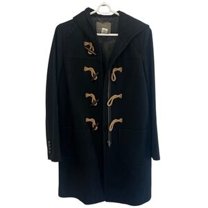 J.Crew Nello Gori Italian Wool & Cashmere‎ toggle button Stadium Coat Black Sz 2